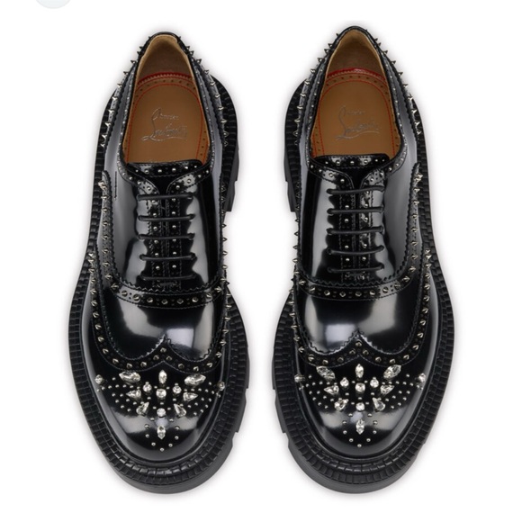 Christian Louboutin college strass embellished Leather Oxford's size 44 - Picture 2 of 7